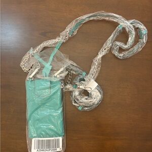 Aimee Kestenberg Out of Office Leather Phone Crossbody - Teal (NWT)